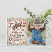 カウボーイウェスタンロデオワイルドウェスト誕生日パーティー 招待状 (スタンド正面)
