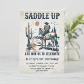 カウボーイウェスタンロデオワイルドウェスト誕生日パーティー 招待状 (スタンド正面)