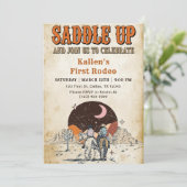 カウボーイウェスタンロデオワイルドウェスト誕生日パーティー 招待状 (スタンド正面)