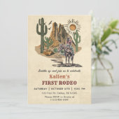 カウボーイウェスタンロデオワイルドウェスト誕生日パーティー 招待状 (スタンド正面)