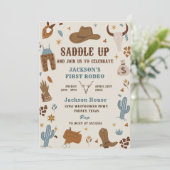 カウボーイウェスタンロデオワイルドウェスト誕生日写真 招待状 (スタンド正面)