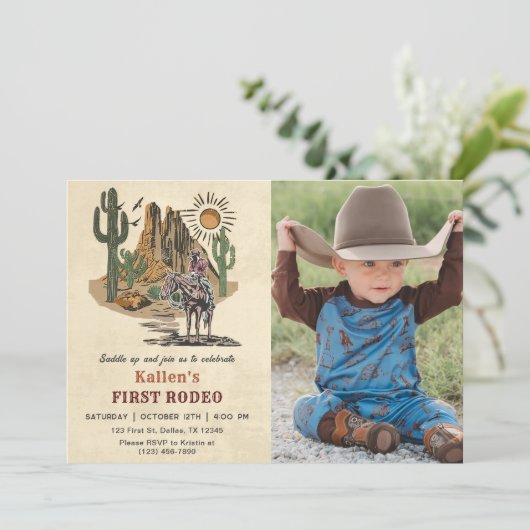 カウボーイウェスタンロデオワイルドウェスト誕生日 招待状 (スタンド正面)
