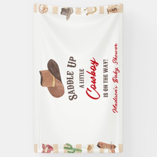 カウボーイウェスタンロデオワイルドウェスト赤ちゃんシャワー 横断幕 (縦)