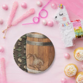 カウボーイウェスタンロデオ木製バレル誕生日パーティー ペーパープレート (パーティー)