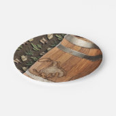 カウボーイウェスタンロデオ木製バレル誕生日パーティー ペーパープレート (アングル)