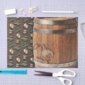 カウボーイウェスタンロデオ木製バレル誕生日パーティー 薄葉紙 (クラフト)