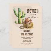 カウボーイウェスタンロデオ誕生日 招待状 (正面/裏面)
