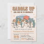 カウボーイウェスタンロデオ1st誕生日パーティー 招待状 (正面)