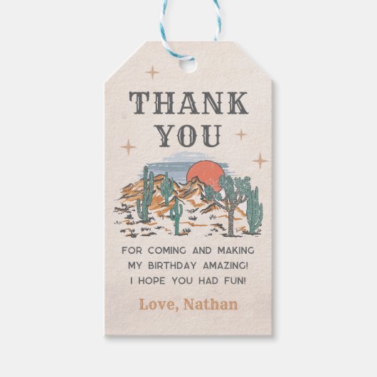 カウボーイウェスタンロデオ1st誕生日 ギフトタグ (正面)