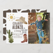 カウボーイウェスタンワイルドウエストキッズフォト誕生日 招待状 (正面/裏面)