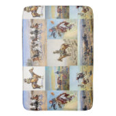 カウボーイウェスタン人気があるアート バスマット (正面縦)