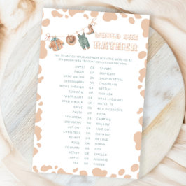 カウボーイウェスタン彼女はむしろ赤ちゃんシャワーのゲームをする