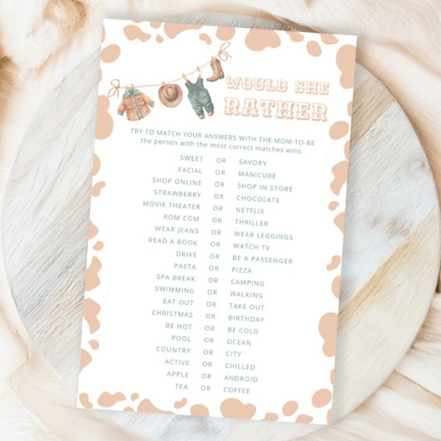 カウボーイウェスタン彼女はむしろ赤ちゃんシャワーのゲームをする (クリエイターアップロード済み)