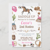 カウボーイウェスタン素朴バースデーパーティーへの招待 招待状 (正面)