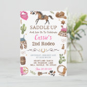 カウボーイウェスタン素朴バースデーパーティーへの招待 招待状 (スタンド正面)