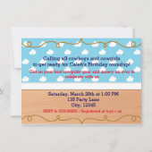 カウボーイウェスタン誕生日パーティーの招待 招待状 (裏面)