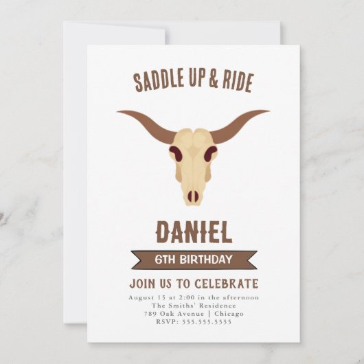 カウボーイウェスタン誕生日招待状 招待状 (正面)