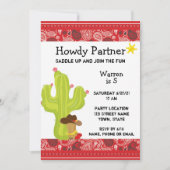 カウボーイウェスタン誕生日招待状 招待状 (正面)
