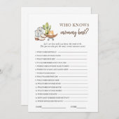 カウボーイウェスタン赤ちゃんシャワーゲーム 招待状 (正面/裏面)