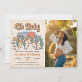 カウボーイウェスタン赤ちゃんシャワー写真 招待状 (正面)