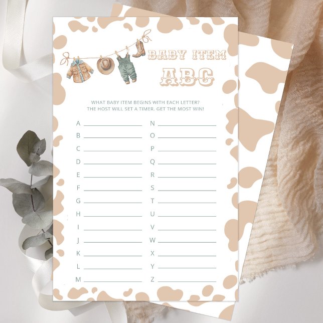 カウボーイウェスタン赤ちゃんシャワー項目ABCゲーム (クリエイターアップロード済み)