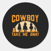 カウボーイウェスタン遠くにロデオホーセック乗馬 ラウンドシール (正面)