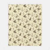 カウボーイウェスタン馬ロデオパターン フリースブランケット (正面)