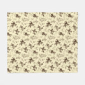 カウボーイウェスタン馬ロデオパターン フリースブランケット (正面(横))