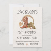 カウボーイウェスタン1stロデオ誕生日パーティー 招待状 (正面)