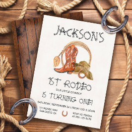 カウボーイウェスタン1stロデオ誕生日パーティー 招待状