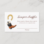 カウボーイウエスタンおむつラッフルゲームチケット エンクロージャーカード (正面)