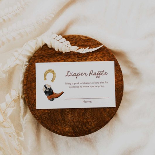 カウボーイウエスタンおむつラッフルゲームチケット エンクロージャーカード