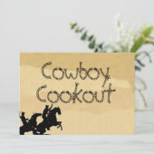 カウボーイウエスタンをテーマにしたバックスキンパーティの招待状 招待状 (スタンド正面)