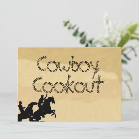 カウボーイウエスタンをテーマにしたバックスキンパーティの招待状 招待状 (スタンド正面)