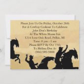 カウボーイウエスタンをテーマにしたバックスキンパーティの招待状 招待状 (裏面)