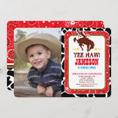カウボーイウエスタンオールドウェスト誕生日フォト招待状 招待状 (正面/裏面)