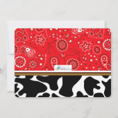 カウボーイウエスタンオールドウェスト誕生日フォト招待状 招待状 (裏面)