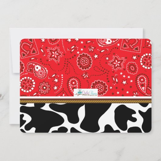 カウボーイウエスタンオールドウェスト誕生日フォト招待状 招待状 (裏面)