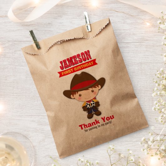 カウボーイウエスタンオールドウェスト誕生日 フェイバーバッグ (クリップ留めされた状態)