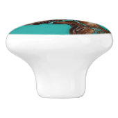 カウボーイウエスタンカントリーターコイズブラウンホース セラミックノブ (側面)