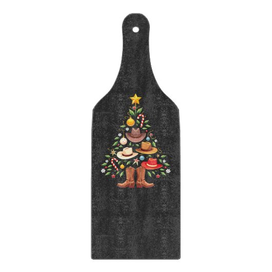 カウボーイウエスタンクリスマスツリーサンタ カッティングボード (正面)