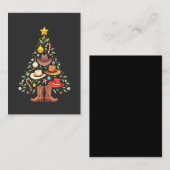 カウボーイウエスタンクリスマスツリーサンタ ノートカード (正面/裏面)