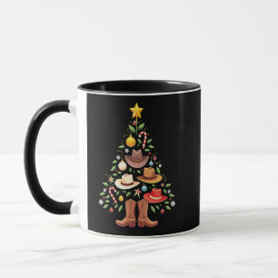 カウボーイウエスタンクリスマスツリーサンタ マグカップ