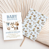 カウボーイウエスタンクロセスライン男の赤ちゃんベビーシャワー 招待状