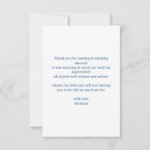 カウボーイウエスタンクロースラインブルーボーイベビーシャワー サンキューカード (裏面)