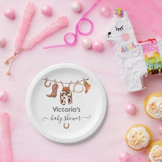 カウボーイウエスタンクローセライン ペーパープレート (パーティー)