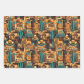 カウボーイウエスタンデザートブラウン ラッピングペーパーシート (正面)