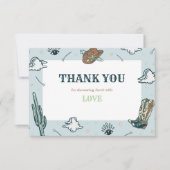 カウボーイウエスタンハットベビーシャワーサンキューカード 招待状 (正面)