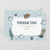 カウボーイウエスタンハットベビーシャワーサンキューカード 招待状 (正面/裏面)