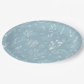 カウボーイウエスタンブルー紙プレート ペーパープレート (アングル)